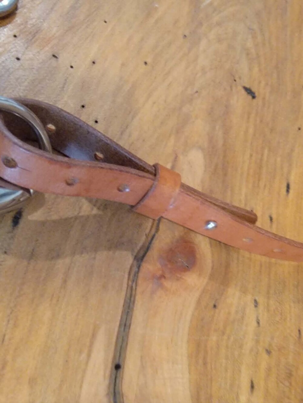 Snaffle Bit Belt-Genuine Snaffle Bit Slung between 1.25" Bridle Leather-Western - Picture 4 of 9